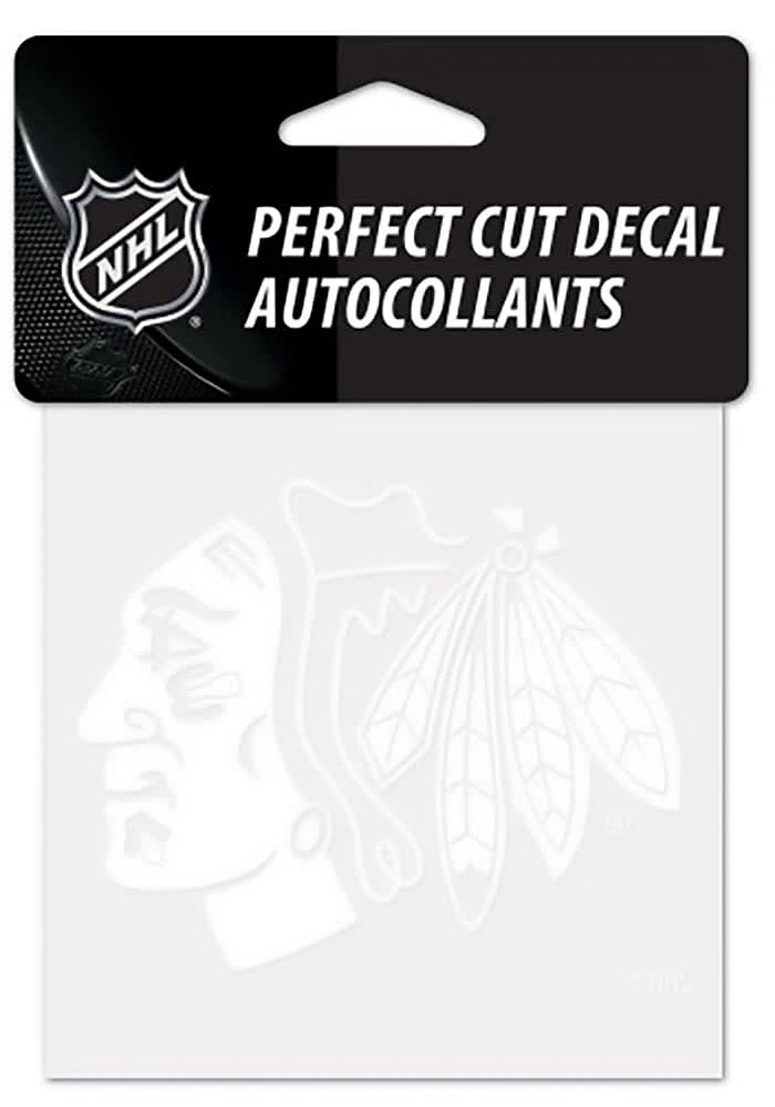 Chicago Blackhawks Perfect Cut Auto Decal - White