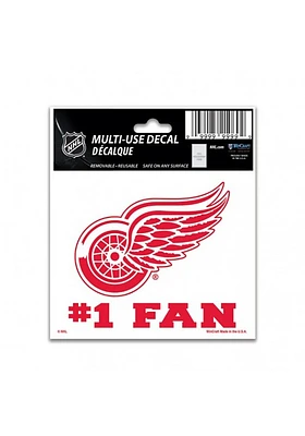 Detroit Red Wings Number 1 Auto Decal - Red