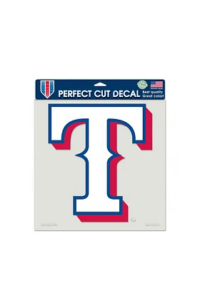 Texas Rangers 8x8 Perfect Cut Auto Decal - White