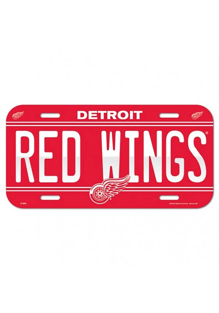 Detroit Red Wings Red Team Name Car Accessory License Plate