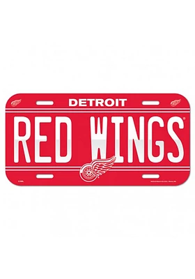 Detroit Red Wings Red Team Name Car Accessory License Plate