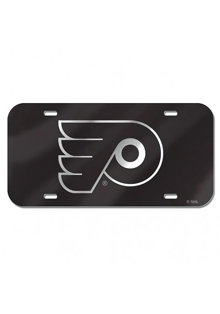 Philadelphia Flyers Black Crystal Mirror Car Accessory License Plate
