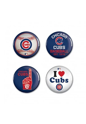 Chicago Cubs 4 Pack 1.25 Inch Button - Blue