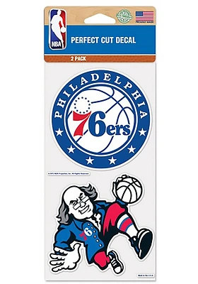 Philadelphia 76ers Perfect Cut Design Auto Decal - Blue