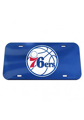Philadelphia 76ers Blue Crystal Mirror Car Accessory License Plate