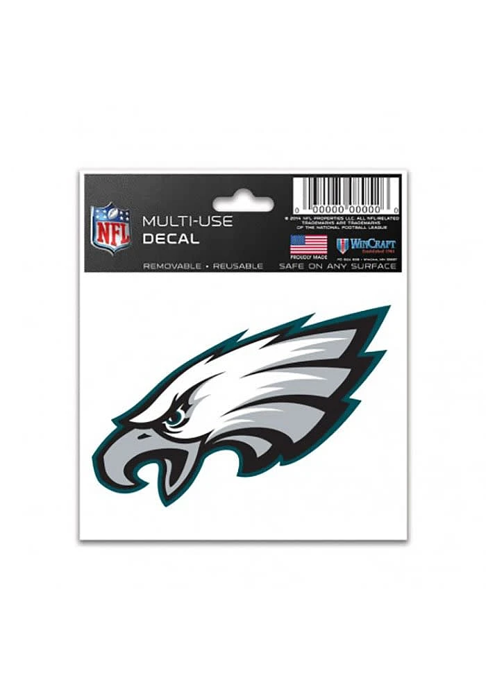 Philadelphia Eagles Multi Use 3X4 Auto Decal - White