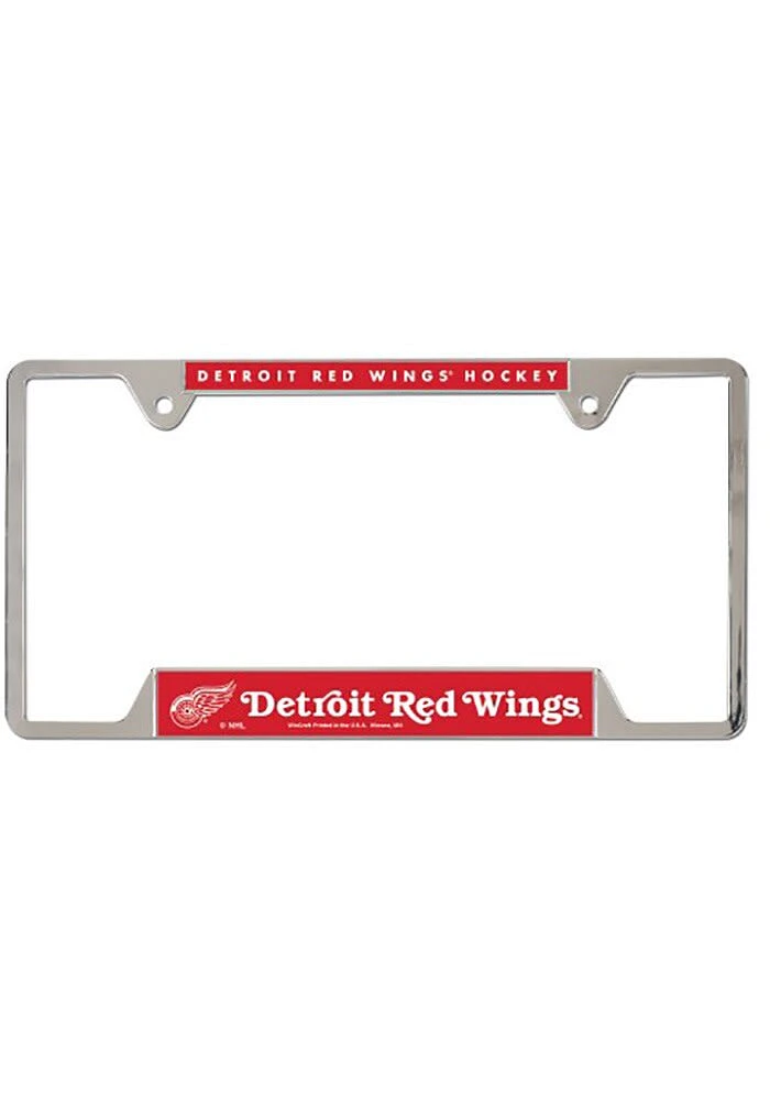 Detroit Red Wings Thin Metal License Plate Frame - Silver