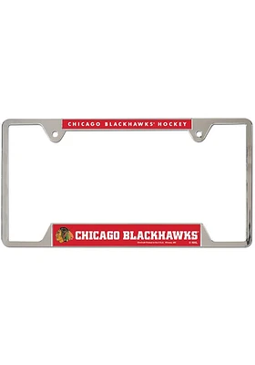 Chicago Blackhawks Metal License Plate Frame - Silver
