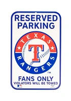 Texas Rangers Reserved Parking Sign - White