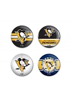Pittsburgh Penguins 4 Pack Button - Black
