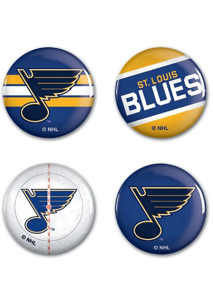 St Louis Blues 4 Pack 1.25 Inch Button - Blue