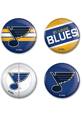 St Louis Blues 4 Pack 1.25 Inch Button - Blue