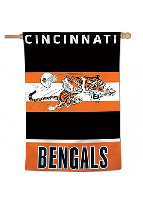 Cincinnati Bengals 28x40 inch Retro Logo Vertical Banner - Black