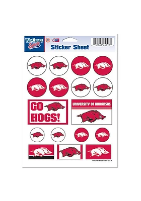 Arkansas Razorbacks 5x7 Sheet of Stickers - Cardinal