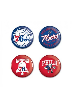 Philadelphia 76ers 4pk Button - Blue