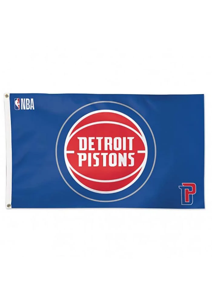 Detroit Pistons 3x5 ft Deluxe Grommet Silk Screen Grommet Flag - Blue