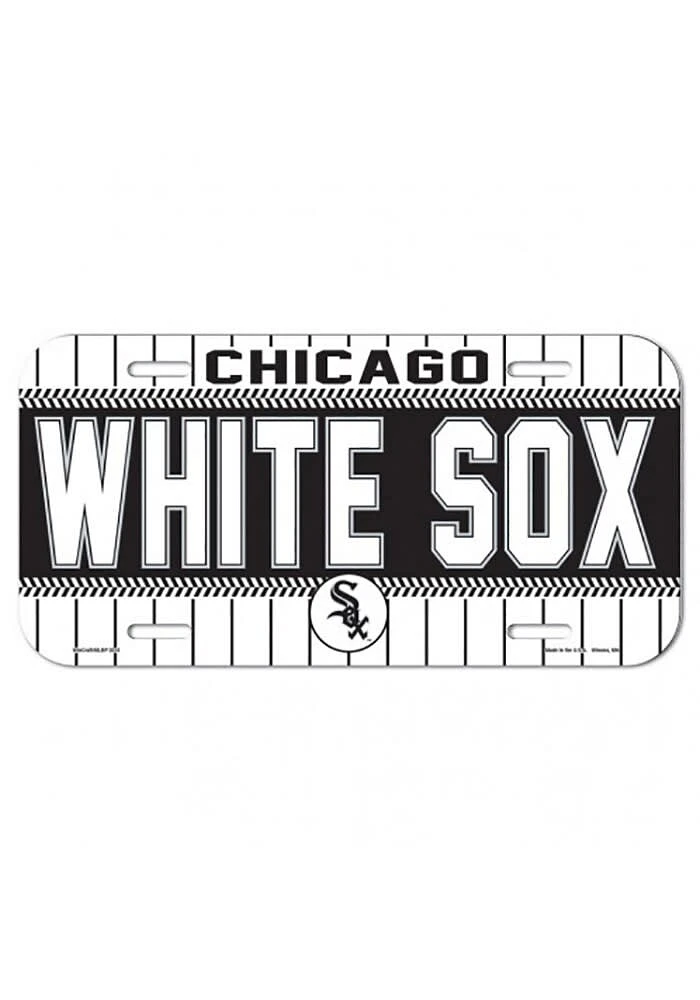 Chicago White Sox Black Plastic Car Accessory License Plate