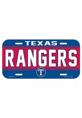 Texas Rangers Blue Plastic Car Accessory License Plate