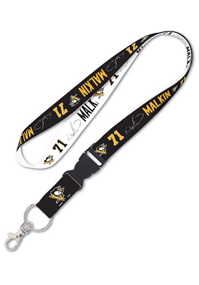Pittsburgh Penguins 1 inch Design Lanyard - Black