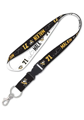 Pittsburgh Penguins 1 inch Design Lanyard - Black