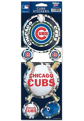 Chicago Cubs 4x11 Prismatic Stickers - Blue