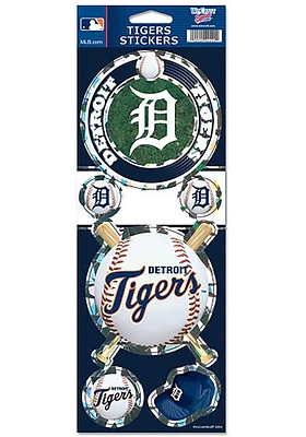 Detroit Tigers 4 x 11 Prismatic Stickers - Navy Blue