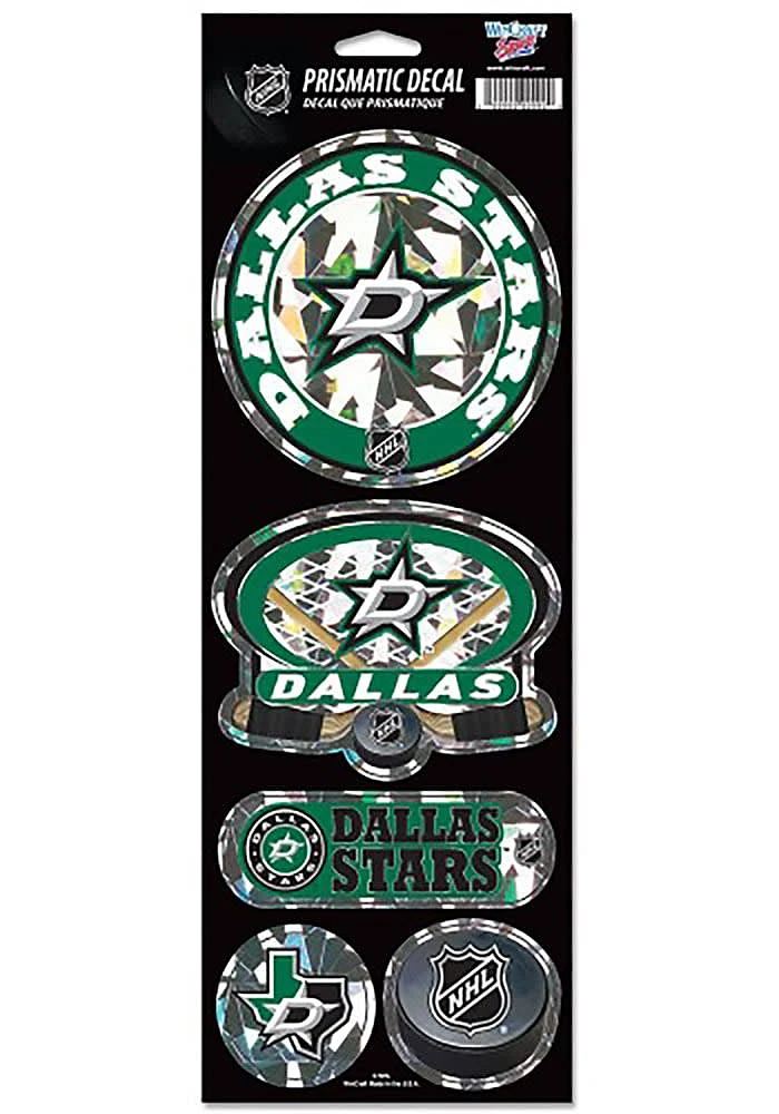 Dallas Stars 4x11 Prismatic Stickers - Green