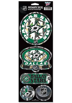 Dallas Stars 4x11 Prismatic Stickers - Green
