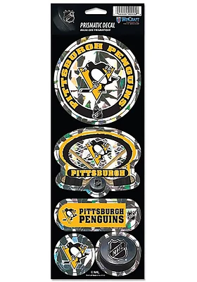 Pittsburgh Penguins 4 x 11 Prismatic Stickers - Black