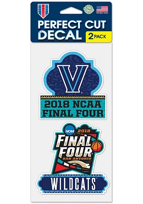 Villanova Wildcats 2pk 4x4 2018 Final Four Auto Decal - Navy Blue