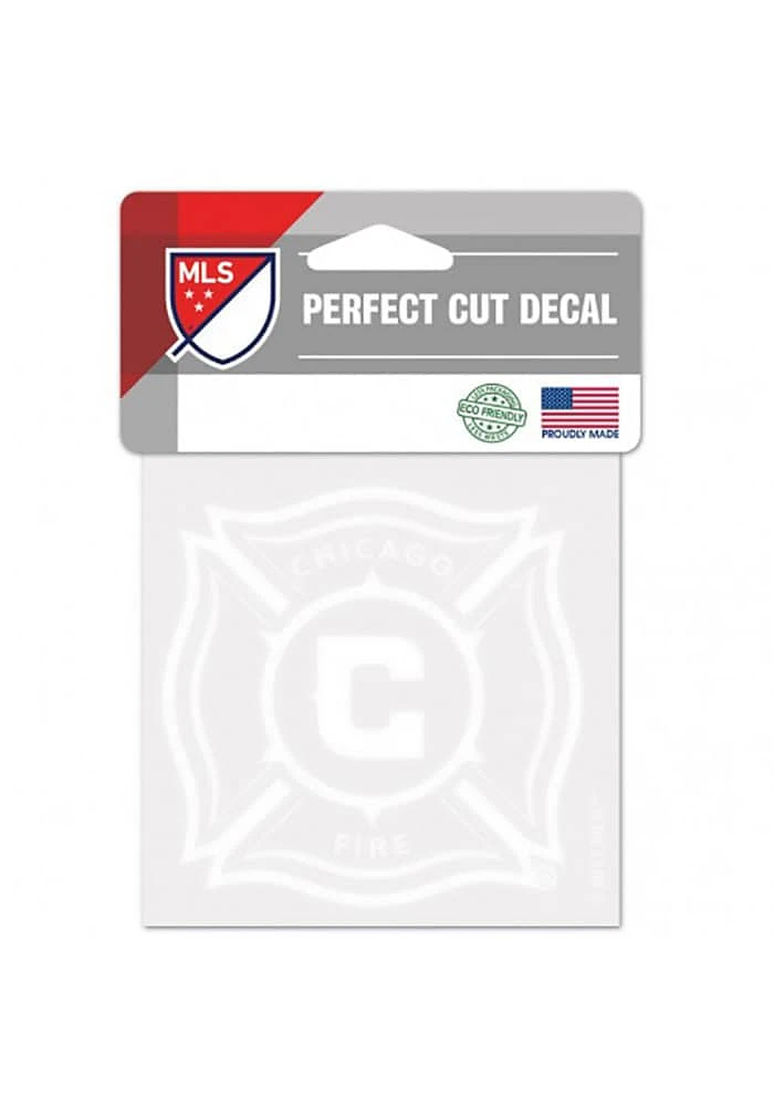 Chicago Fire Perfect Cut 4 X 4 Auto Decal - White