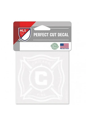 Chicago Fire Perfect Cut 4 X 4 Auto Decal - White