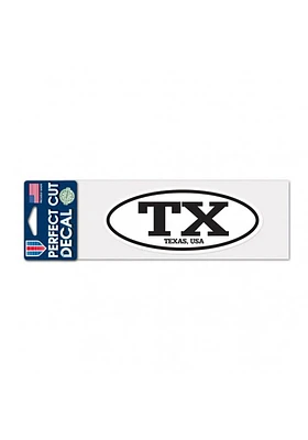Texas 3x12 inch Oval Auto Decal - White