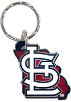 St Louis Cardinals Metallic State Shape Keychain - Red