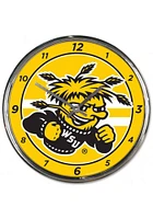 Wichita State Shockers Chrome Striped Wall Clock