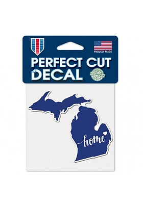 Michigan 4x5 inch State Shape Auto Decal - Blue