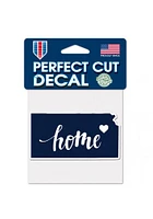 Kansas 4x5 inch State Shape Auto Decal - Blue