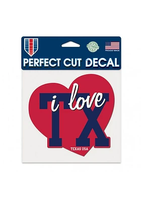 Texas 6x6 I Love State Decal Auto Decal - Red