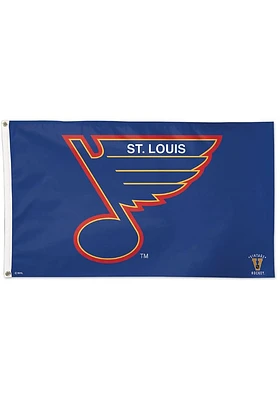 St Louis Blues Retro 3x5 ft Deluxe Silk Screen Grommet Flag - Blue