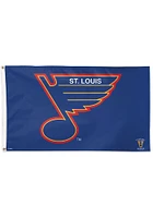 St Louis Blues Retro 3x5 ft Deluxe Silk Screen Grommet Flag - Blue