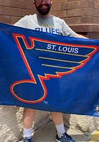 St Louis Blues Retro 3x5 ft Deluxe Silk Screen Grommet Flag - Blue