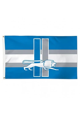 Detroit Lions 3x5 ft Retro Logo Silk Screen Grommet Flag - Blue