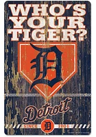Detroit Tigers Team Established 11X17 Wood Sign - Navy Blue