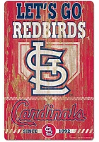 St Louis Cardinals Team Established 11X17 Wood Sign - Red