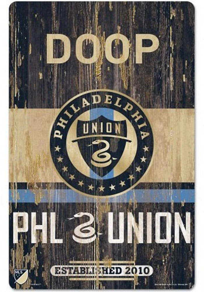 Philadelphia Union Team Established 11X17 Wood Sign - Navy Blue