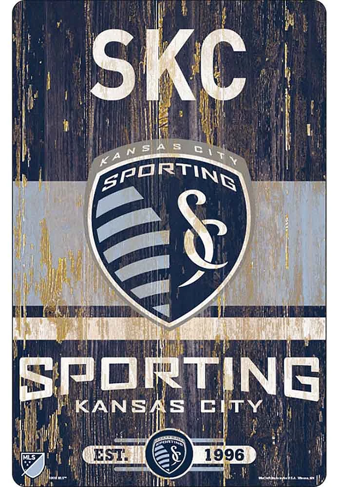 Sporting Kansas City Team Established 11X17 Wood Sign - Navy Blue