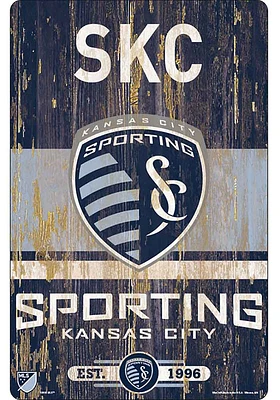 Sporting Kansas City Team Established 11X17 Wood Sign - Navy Blue