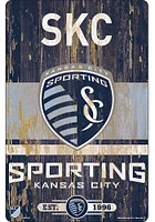 Sporting Kansas City Team Established 11X17 Wood Sign - Navy Blue
