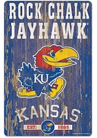 Kansas Jayhawks Team Established 11X17 Wood Sign - Blue