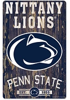 Penn State Nittany Lions Team Established 11X17 Wood Sign - Navy Blue